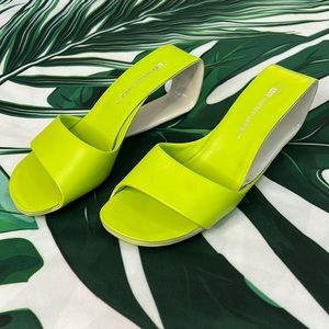 UN united, nude, lime, green abstract sandal